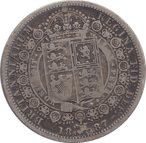 1887 HALFCROWN ( FINE ) - HALFCROWN - Cambridgeshire Coins