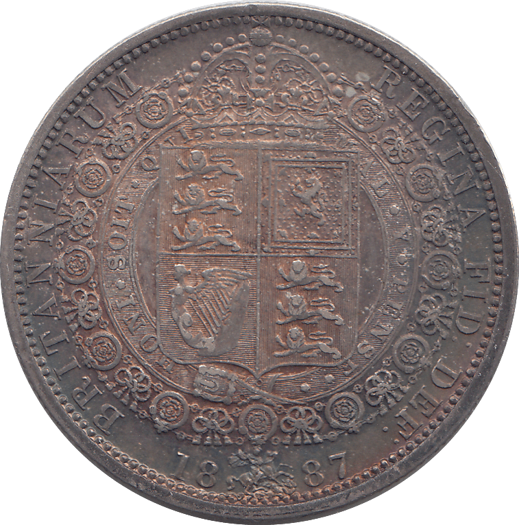 1887 HALFCROWN ( UNC ) 8 - HALFCROWN - Cambridgeshire Coins