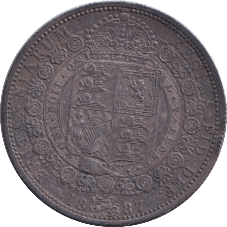 1887 HALFCROWN ( UNC ) - HALFCROWN - Cambridgeshire Coins