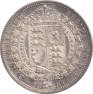 1887 HALFCROWN ( UNC ) - HALFCROWN - Cambridgeshire Coins
