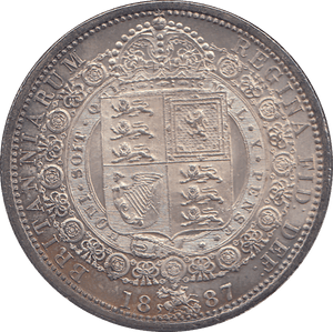 1887 HALFCROWN ( UNC ) - HALFCROWN - Cambridgeshire Coins