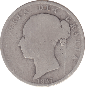1887 HALFCROWN YOUNG HEAD ( FINE ) - HALFCROWN - Cambridgeshire Coins