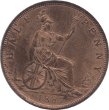 1887 HALFPENNY ( BU ) - Halfpenny - Cambridgeshire Coins