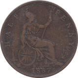 1887 HALFPENNY ( GF ) - HALFPENNY - Cambridgeshire Coins