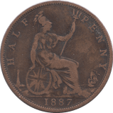 1887 HALFPENNY ( NF ) - HALFPENNY - Cambridgeshire Coins