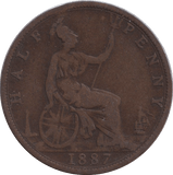 1887 HALFPENNY ( NF ) - HALFPENNY - Cambridgeshire Coins