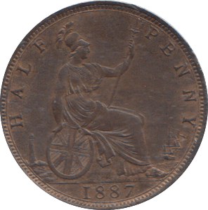 1887 HALFPENNY ( UNC ) - HALFPENNY - Cambridgeshire Coins