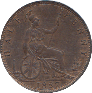 1887 HALFPENNY ( UNC ) - HALFPENNY - Cambridgeshire Coins