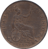 1887 HALFPENNY ( UNC ) - HALFPENNY - Cambridgeshire Coins