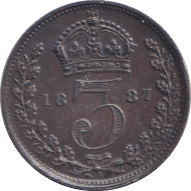 1887 MAUNDY THREEPENCE ( UNC ) - MAUNDY THREEPENCE - Cambridgeshire Coins