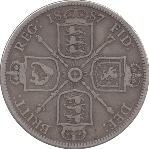 1887 ONE FLORIN ( FINE ) - FLORIN - Cambridgeshire Coins