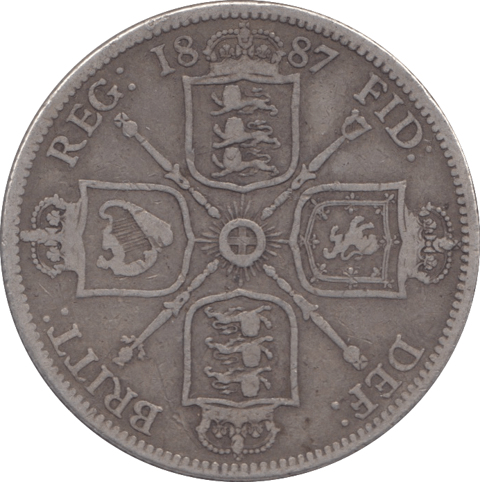 1887 ONE FLORIN ( FINE ) - FLORIN - Cambridgeshire Coins