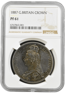 1887 PROOF CROWN NGC PF 61 - NGC SILVER COINS - Cambridgeshire Coins