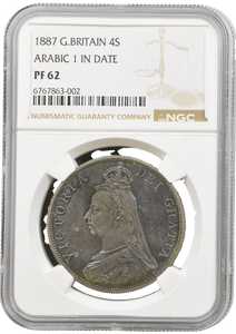 1887 PROOF DOUBLE FLORIN NGC PF 62 - NGC SILVER COINS - Cambridgeshire Coins