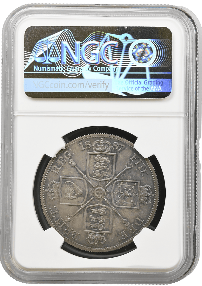 1887 PROOF DOUBLE FLORIN NGC PF 62 - NGC SILVER COINS - Cambridgeshire Coins