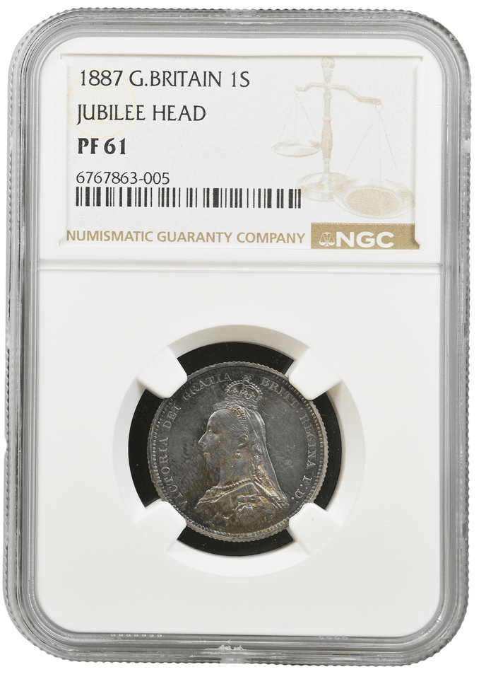 1887 PROOF SHILLING NGC PF 61 - NGC SILVER COINS - Cambridgeshire Coins