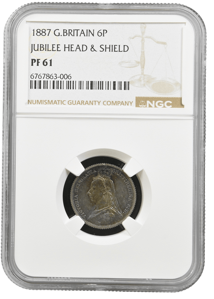 1887 PROOF SIXPENCE NGC PF 62 - NGC SILVER COINS - Cambridgeshire Coins