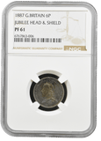 1887 PROOF SIXPENCE NGC PF 62 - NGC SILVER COINS - Cambridgeshire Coins