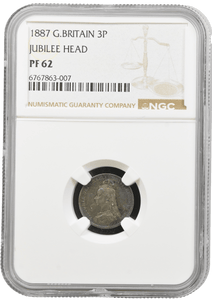 1887 PROOF THREEPENCE NGC PF 62 - NGC SILVER COINS - Cambridgeshire Coins