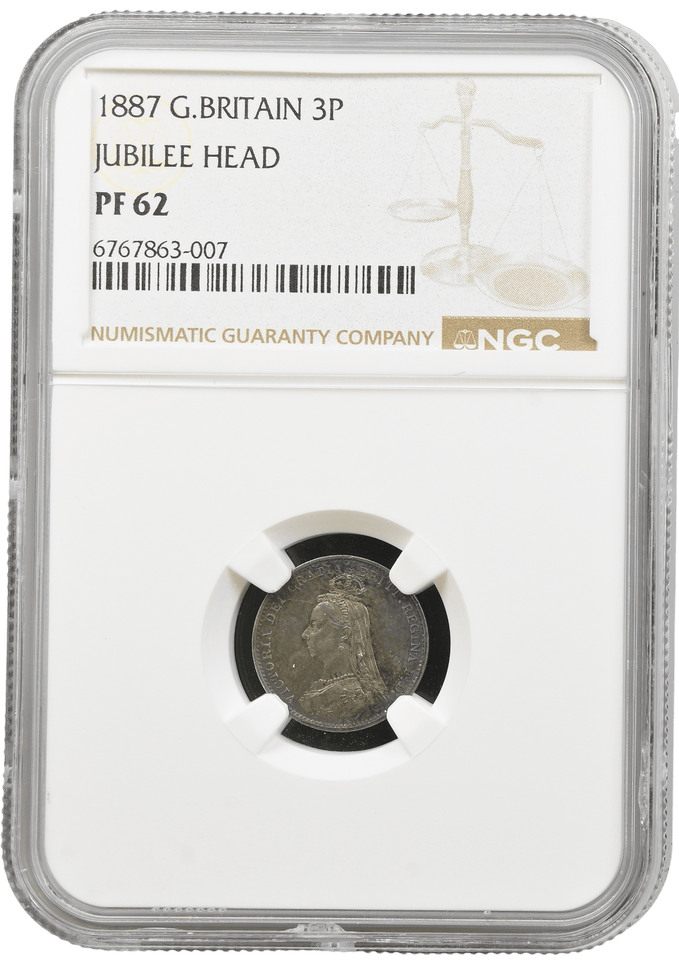 1887 PROOF THREEPENCE NGC PF 62 - NGC SILVER COINS - Cambridgeshire Coins