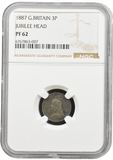 1887 PROOF THREEPENCE NGC PF 62 - NGC SILVER COINS - Cambridgeshire Coins