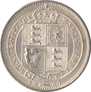 1887 SHILLING ( AUNC ) - SHILLING - Cambridgeshire Coins