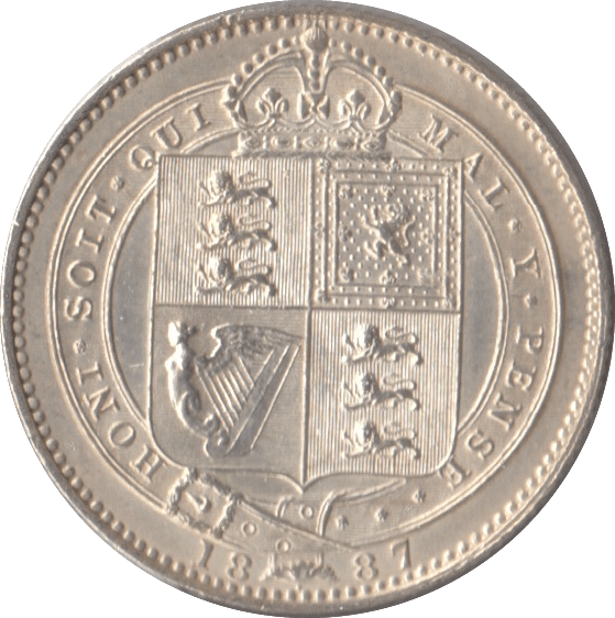 1887 SHILLING ( AUNC ) - SHILLING - Cambridgeshire Coins