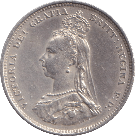 1887 SHILLING ( AUNC ) - SHILLING - Cambridgeshire Coins