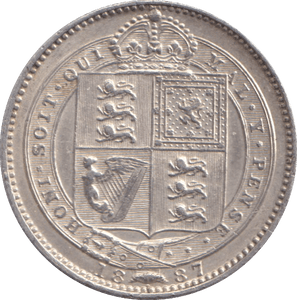 1887 SHILLING ( AUNC ) - SHILLING - Cambridgeshire Coins