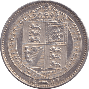 1887 SHILLING ( AUNC ) - SHILLING - Cambridgeshire Coins