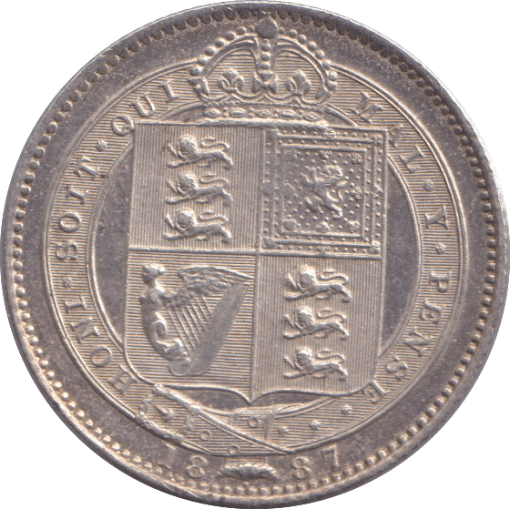 1887 SHILLING ( AUNC ) - SHILLING - Cambridgeshire Coins