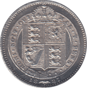1887 SHILLING ( AUNC ) - SHILLING - Cambridgeshire Coins