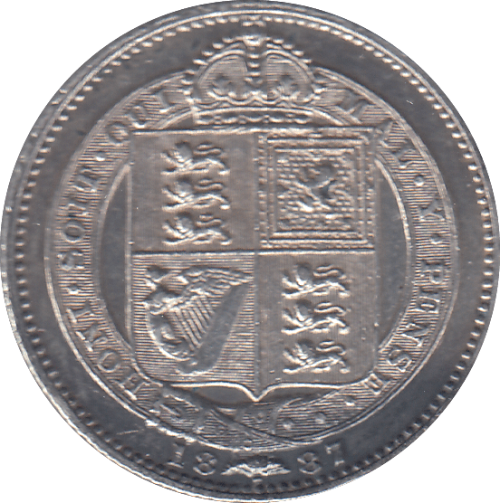 1887 SHILLING ( AUNC ) - SHILLING - Cambridgeshire Coins