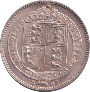 1887 SHILLING ( AUNC ) - SHILLING - Cambridgeshire Coins