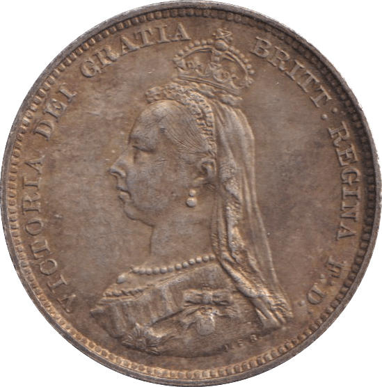 1887 SHILLING ( AUNC ) - SHILLING - Cambridgeshire Coins