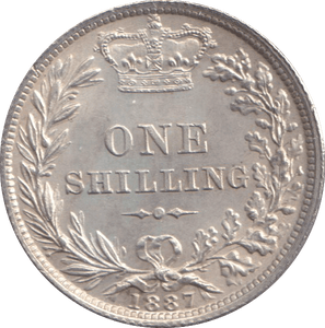1887 SHILLING ( AUNC ) - SHILLING - Cambridgeshire Coins