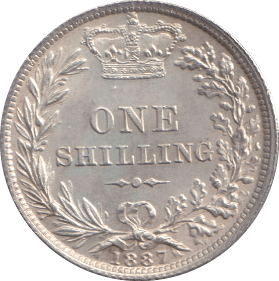 1887 SHILLING ( AUNC ) - SHILLING - Cambridgeshire Coins