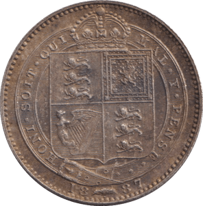 1887 SHILLING ( AUNC ) - SHILLING - Cambridgeshire Coins
