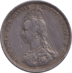 1887 SHILLING ENAMELLED ( FINE ) - SHILLING - Cambridgeshire Coins