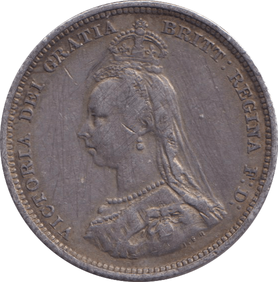 1887 SHILLING ENAMELLED ( FINE ) - SHILLING - Cambridgeshire Coins