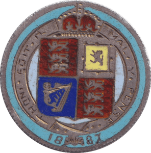 1887 SHILLING ENAMELLED ( FINE ) - SHILLING - Cambridgeshire Coins