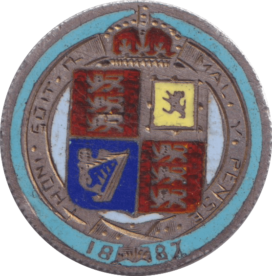 1887 SHILLING ENAMELLED ( FINE ) - SHILLING - Cambridgeshire Coins