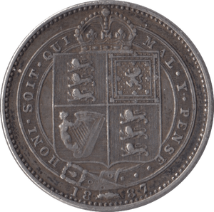 1887 SHILLING ( FAIR ) - Shilling - Cambridgeshire Coins
