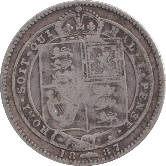 1887 SHILLING ( FINE ) - SHILLING - Cambridgeshire Coins