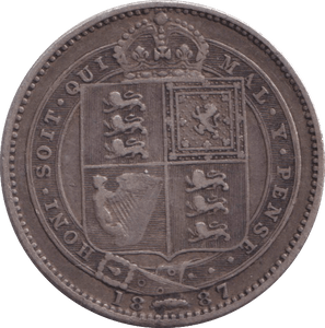 1887 SHILLING ( FINE ) - SHILLING - Cambridgeshire Coins