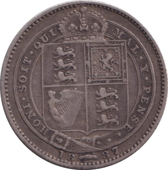 1887 SHILLING ( FINE ) - SHILLING - Cambridgeshire Coins