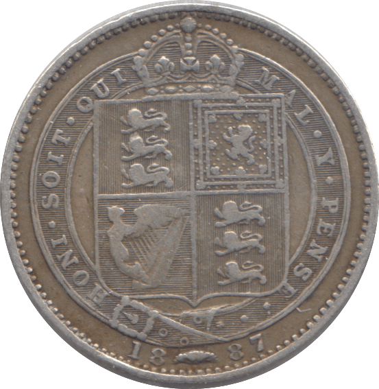 1887 SHILLING ( FINE ) - SHILLING - Cambridgeshire Coins