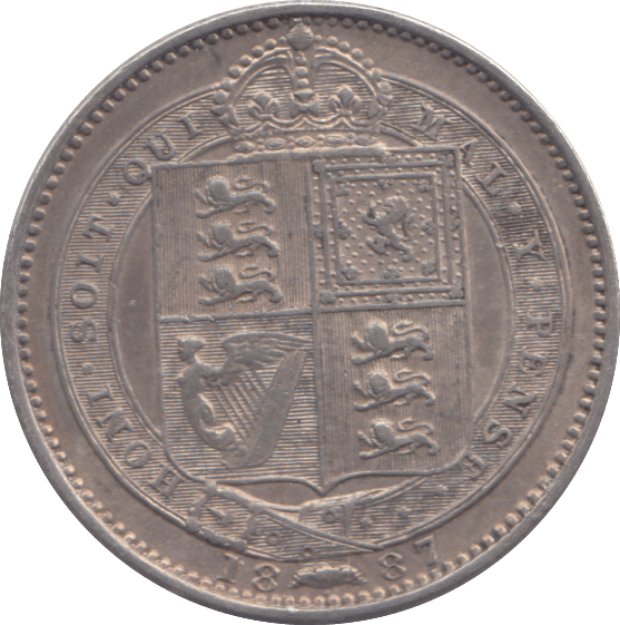 1887 SHILLING ( GVF ) - SHILLING - Cambridgeshire Coins
