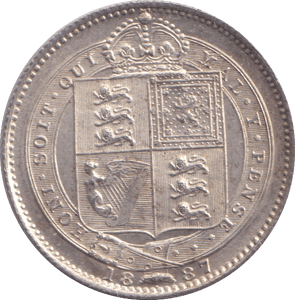 1887 SHILLING ( UNC ) - SHILLING - Cambridgeshire Coins