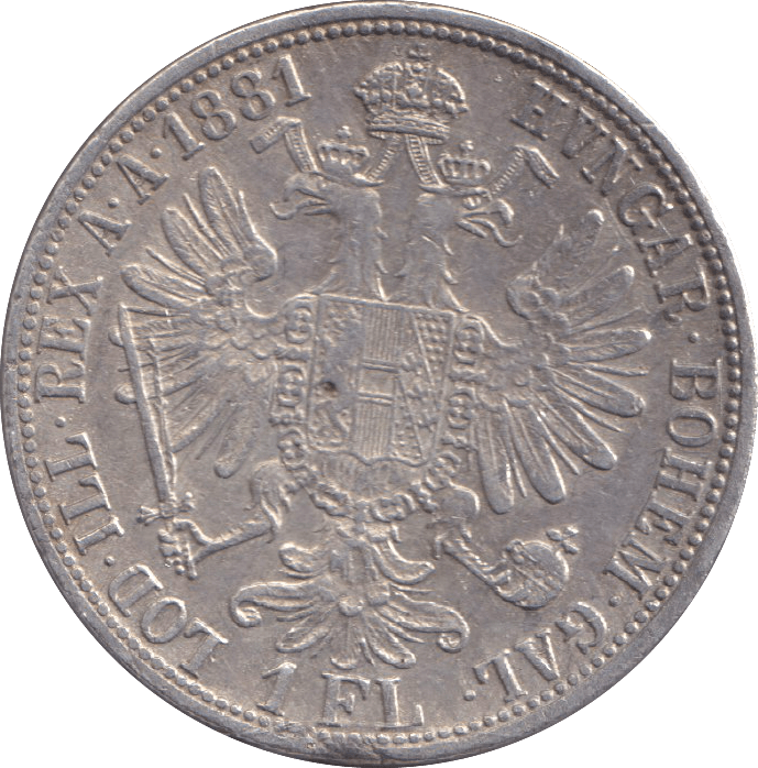 1887 SILVER 1 FLORIN AUSTRIA - SILVER WORLD COINS - Cambridgeshire Coins